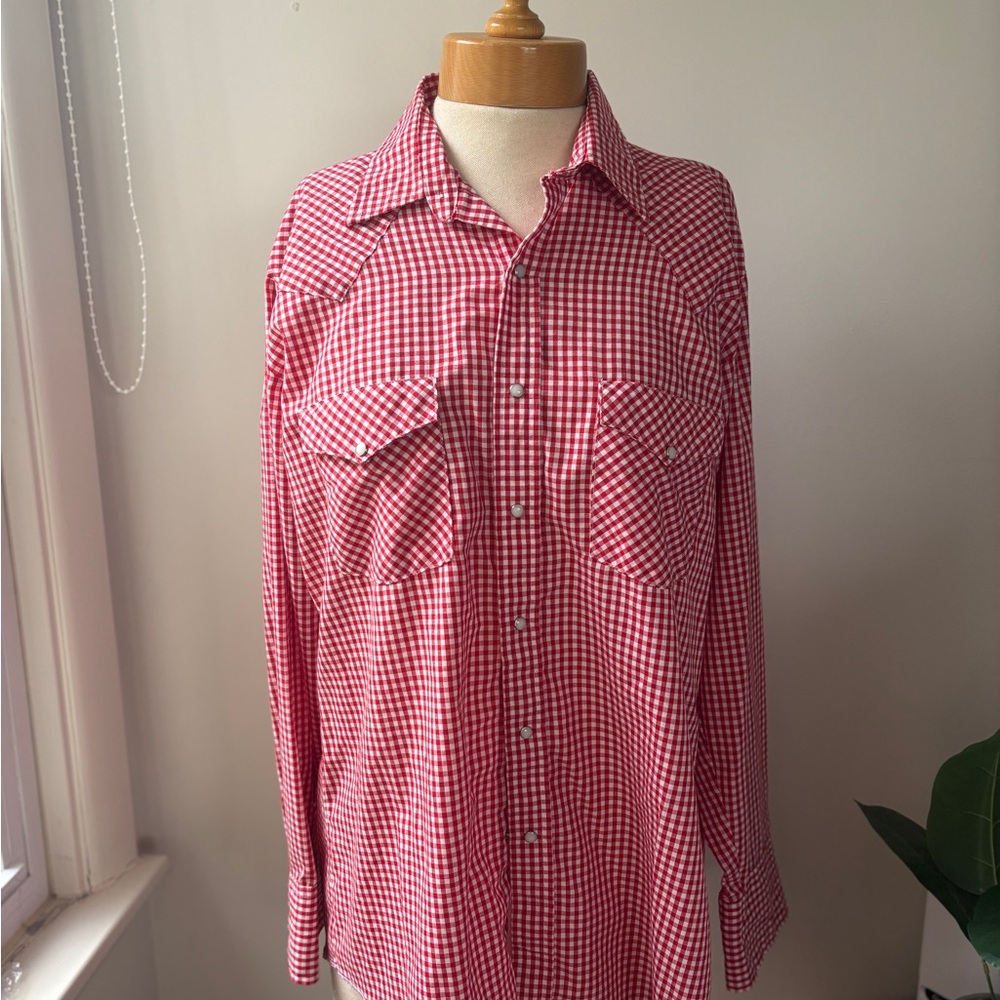 Classic Red Gingham Men's Button Down Shirt